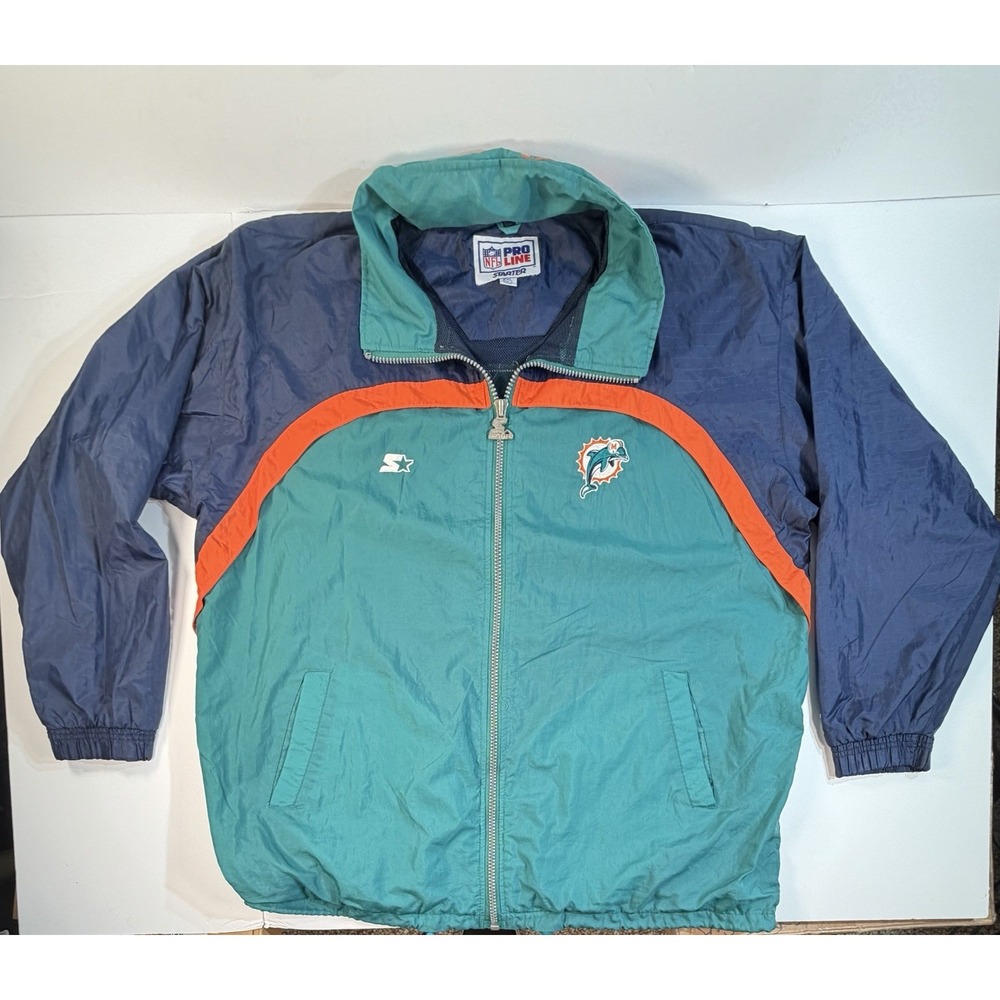 Vintage Miami Dolphins Starter Jacket 2XL NFL Pro Line 90s Windbreaker